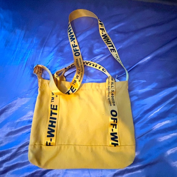 Yellow canvas small tote - Picture 2 of 2